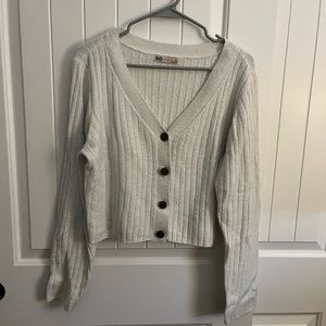 White cropped cardigan